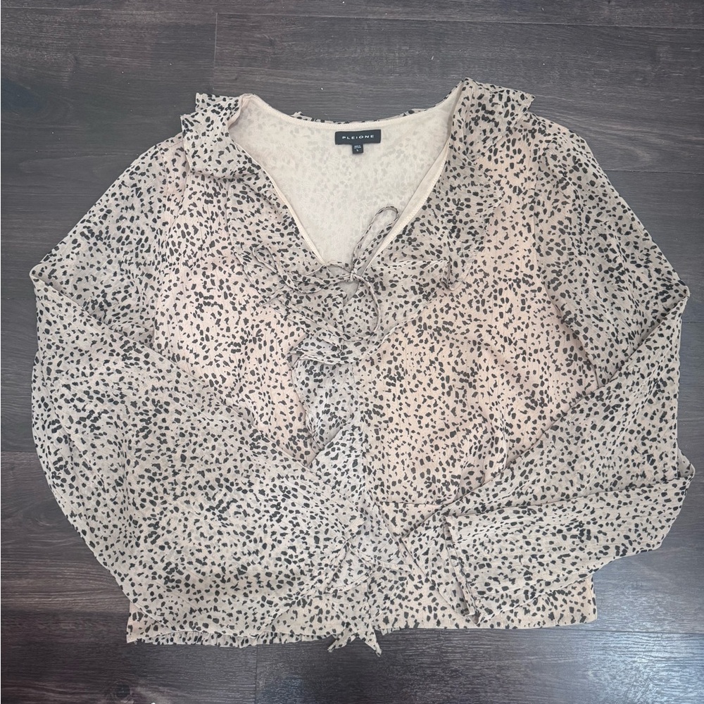 Pleione Cream and Black Speckled Blouse